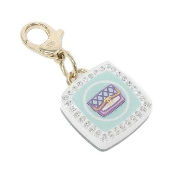 CHANEL Black Resin Quilted CC Logo ABC764 Keychain - Picture 1 of 3